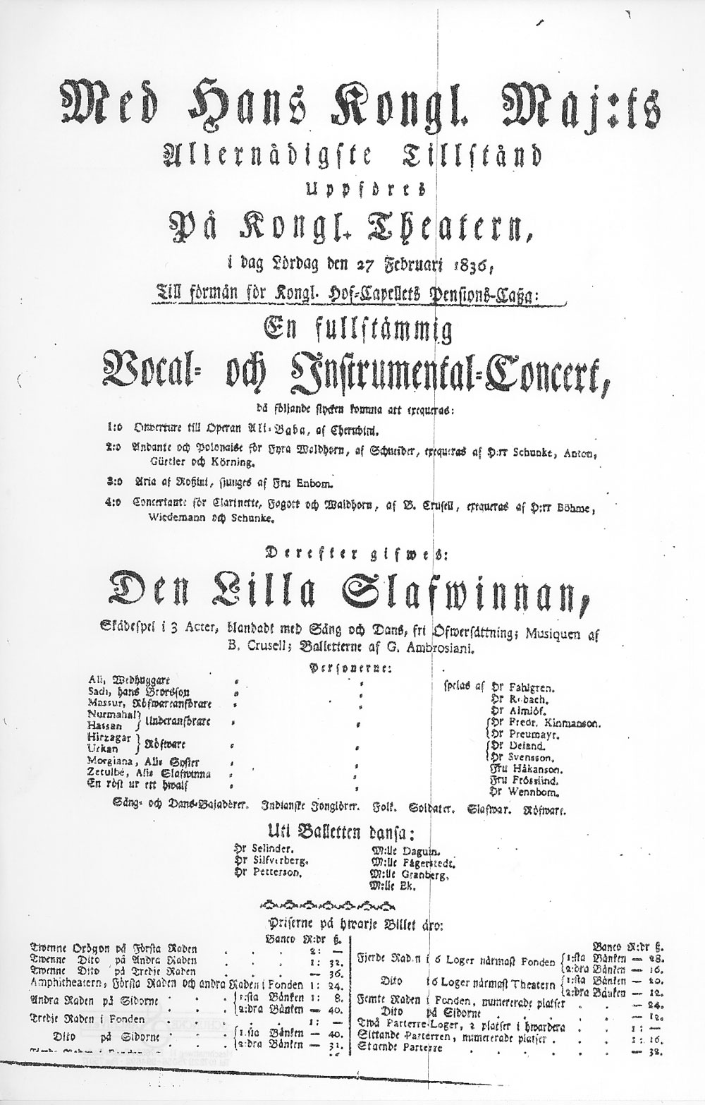 1836  Konzert mit Christian Gotthilf Schunke