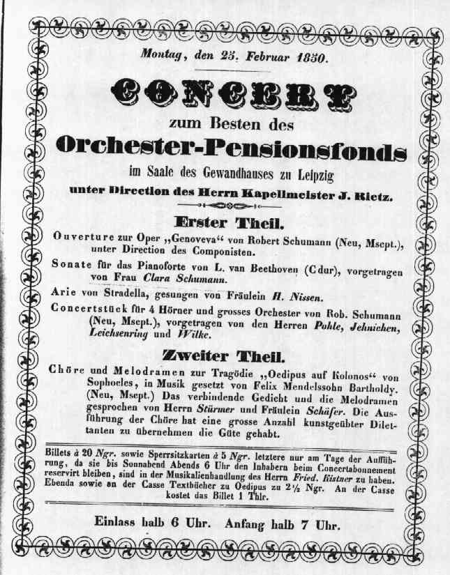 Konzertzettel 1850