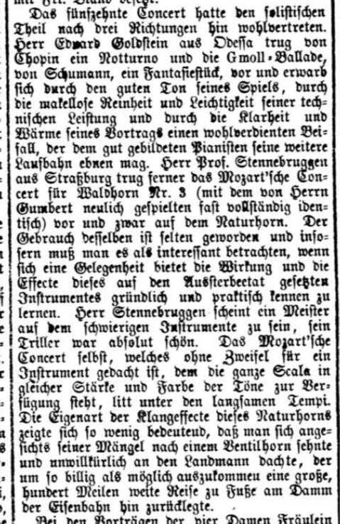 Leipziger Tageblatt 1 2 1873 Stennebruggen Horn